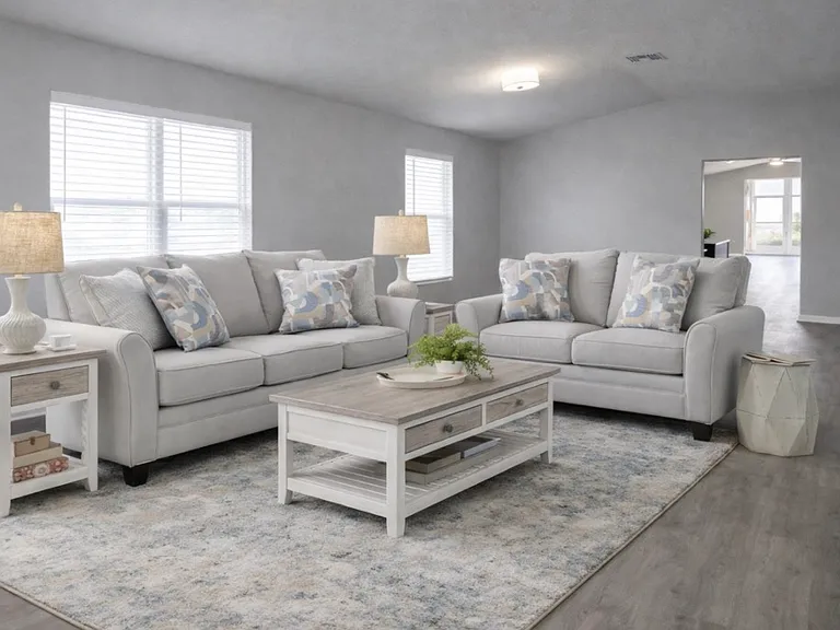 Living Room virtually staged to show potential layout and design. Furniture and decor shown are for visualization purposes.