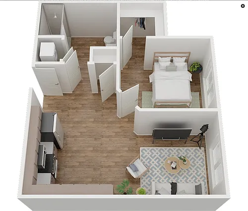 Floor plan 1 Bed 1 Bath A3