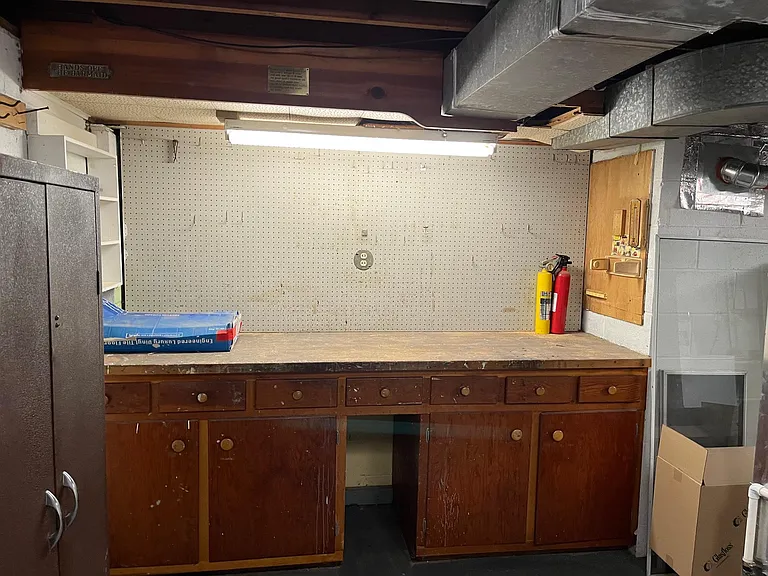 workbench in basement