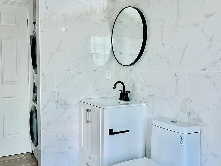 Vanity and toilet