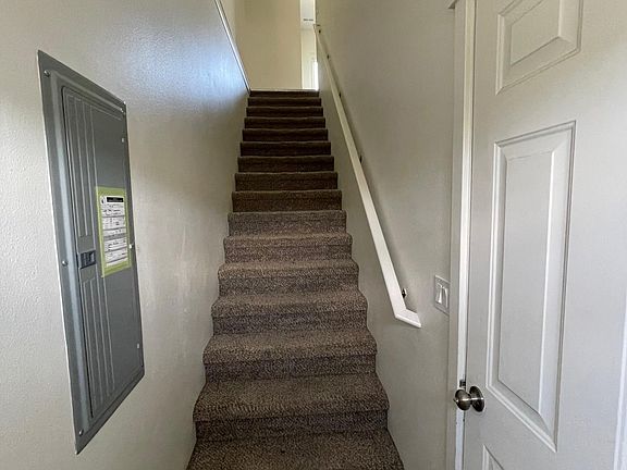 Stairway from garage to main level.