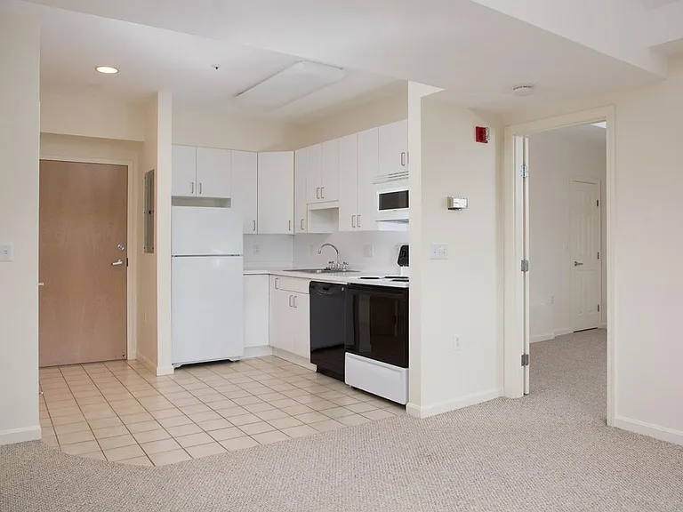 Living room has vinyl plank flooring (not depicted in the photo)