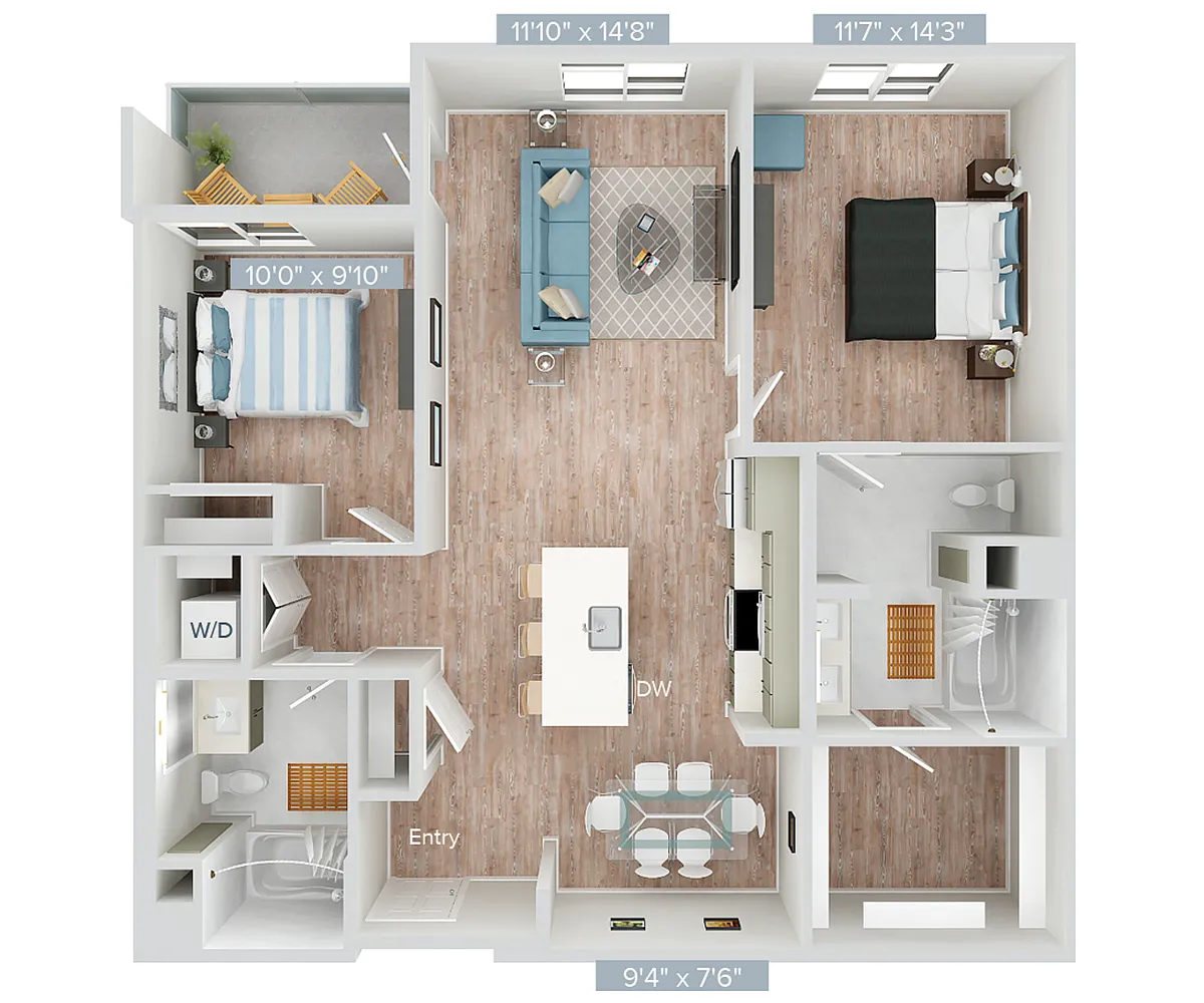 Floor plan B2U-B2S-1125