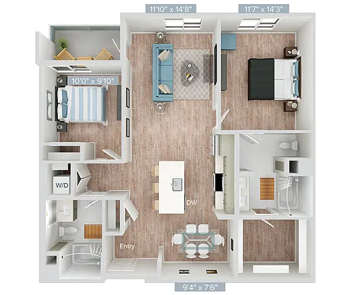 Floor plan B2U-B2S-1125