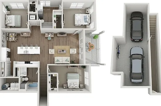 Floor Plan 3B | Seasons at Grafton | Apartments in Grafton, WI Floor Plan 3B | Seasons at Grafton | Apartments in Grafton, WI