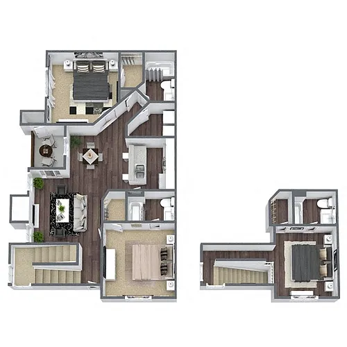 Floor plan C1: 3 Bed 3 Bath