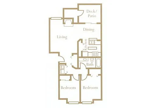 Floor plan 2 Bed 1 Bath