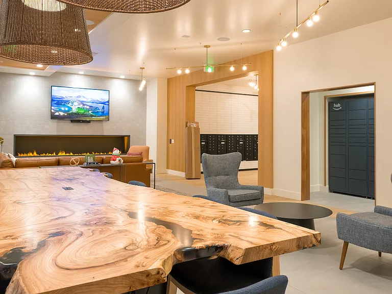 South Building Lobby with large conference table