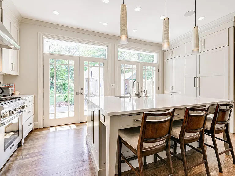 Kitchen with great light and a view of the garden.