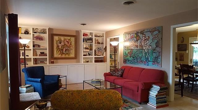 Built-ins at the end of the room
