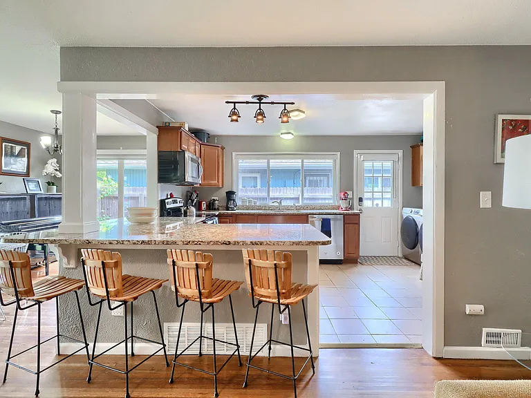 View into Kitchen from Main Floor Living Room