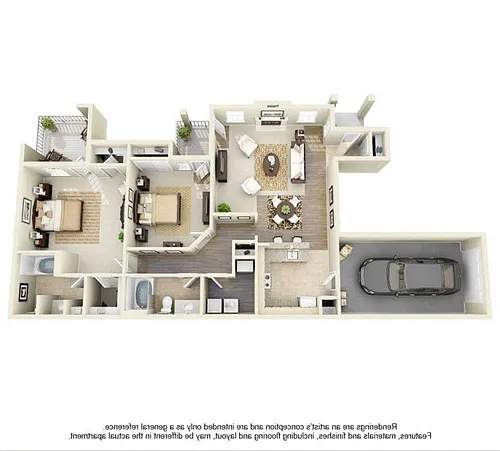 Floor plan Plan B5 - 2 Bed 2 Bath