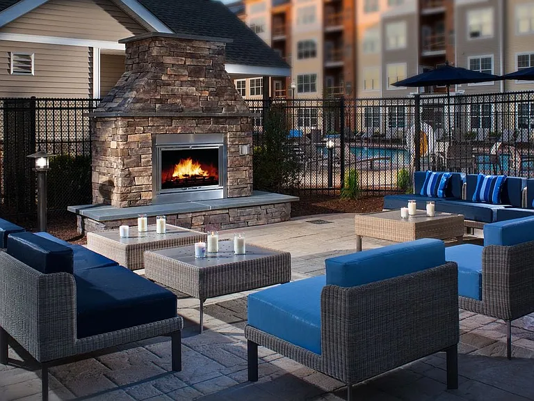 Phase II Outdoor lounge with firepit