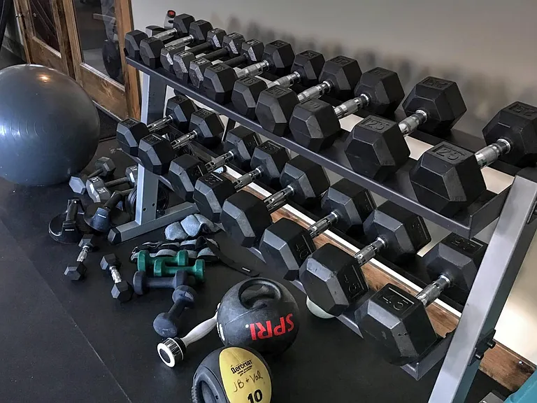 Weights at clubhouse.