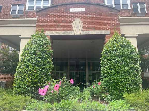 Manicured front of the building