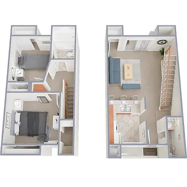 Floor plan Two Bedroom One and a Half Bath