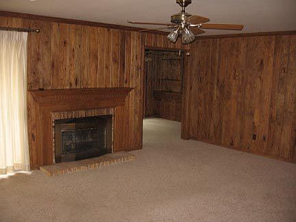 Den with fireplace
