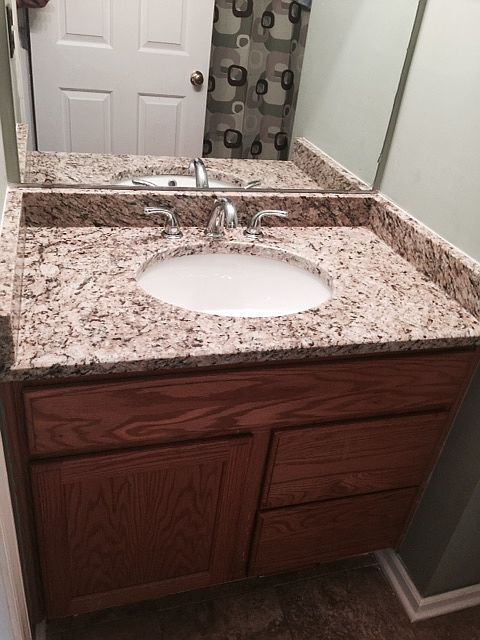 New granite in guest bath!