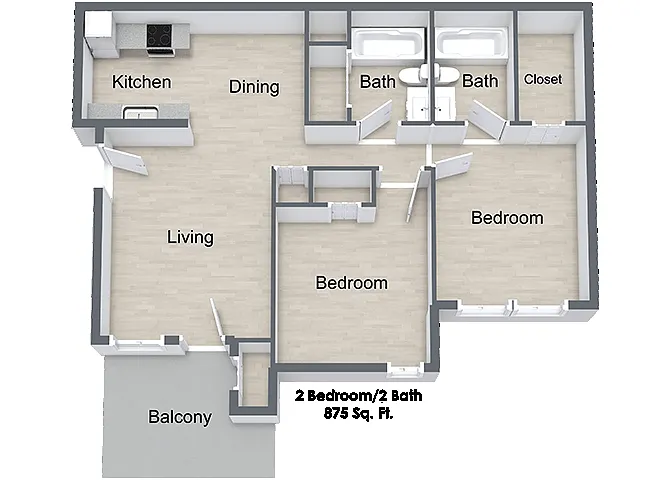 Floor plan Two Bedroom