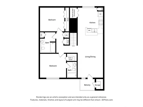 Floor plan Two Bedroom