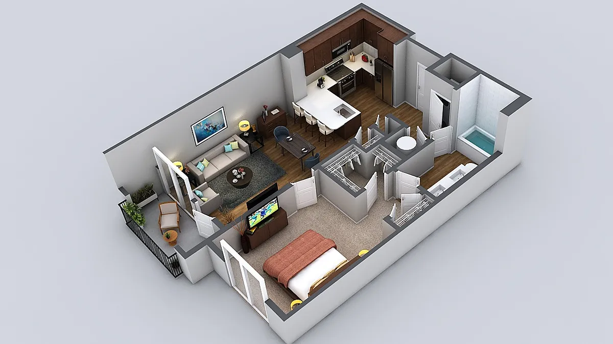 Floor plan 1 Bedroom 1 Bath
