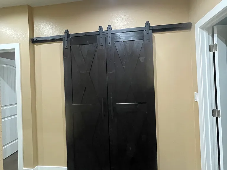 Linen Closet with Barn Doors