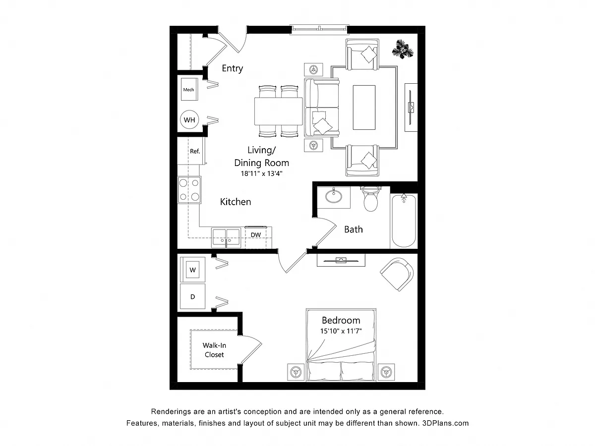 Floor plan Arden 1B