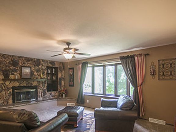 Large living room with firep