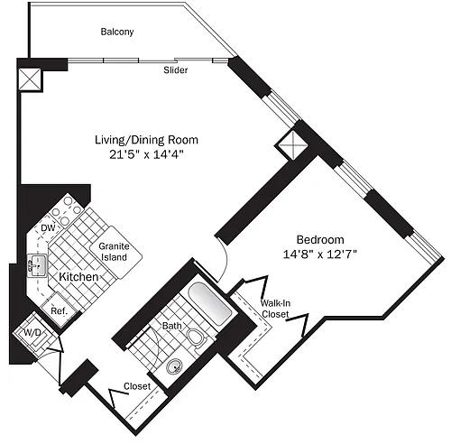 Floor plan UNIT 10 (1BR/1BA)