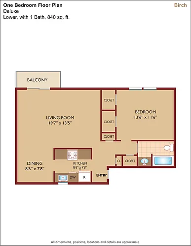 Floor plan $3.65/sq.ft. - Birch