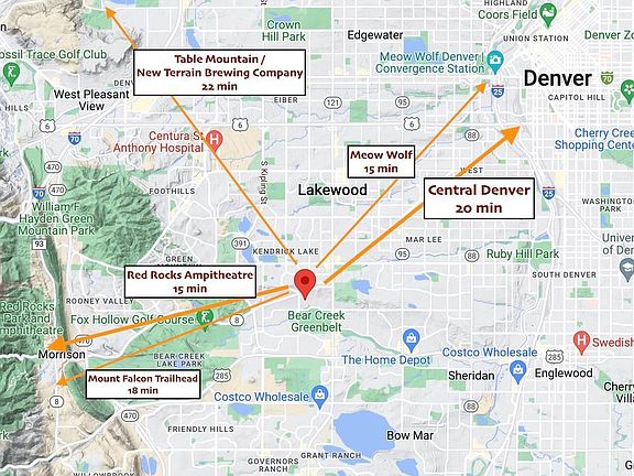 Conveniently located in southwest Denver, minutes from the mountains and an easy drive into the city