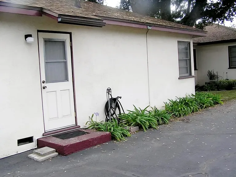 Parking space right next to the backdoor.