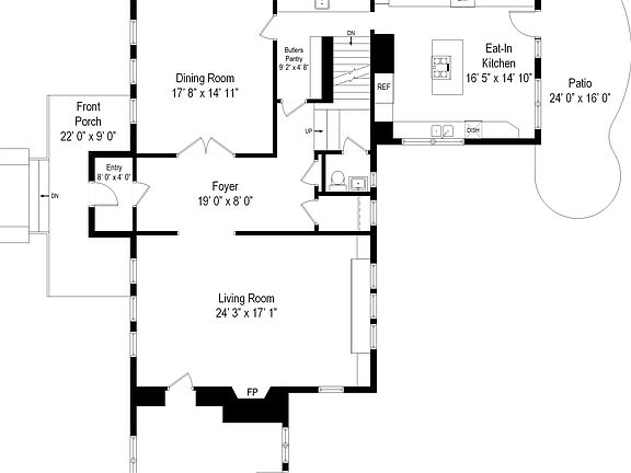 Floor plan Main house 1st fl