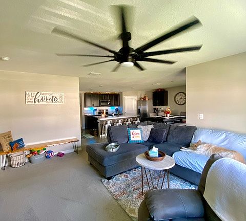 Family Room with Large Ceiling Fan