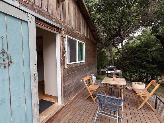 View of the deck and looking towards the oak forest