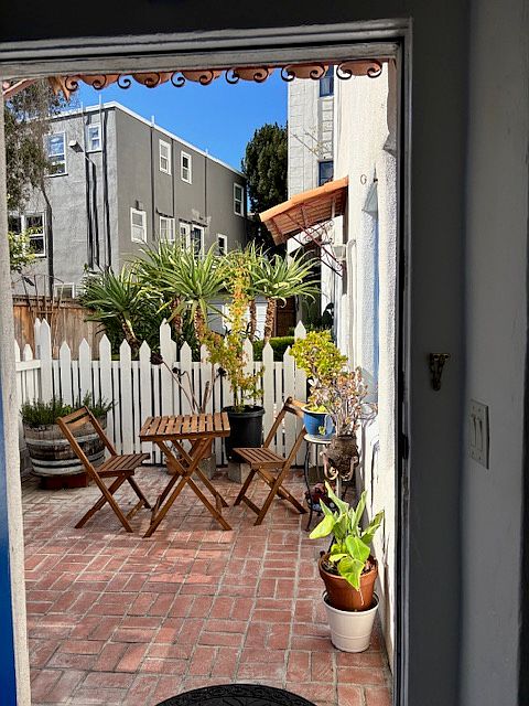 View from the front door to the patio.