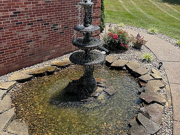 Fountain in front of home