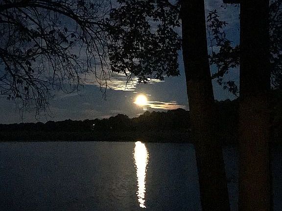 Rising full moon - from deck