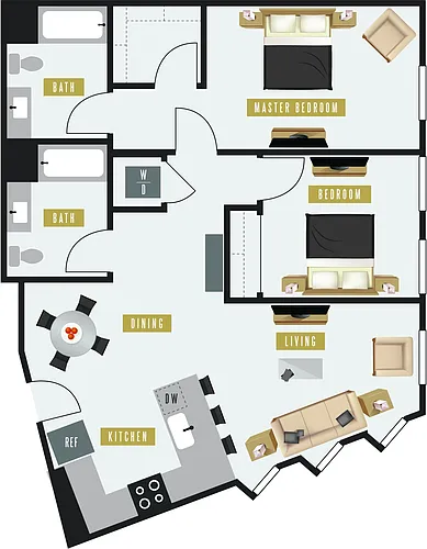Floor plan D6 (West Building)