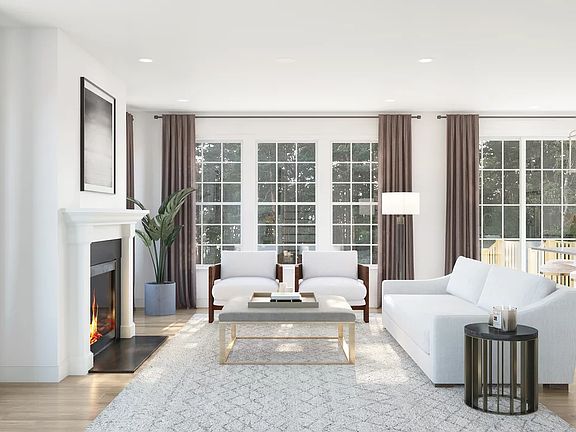 Great room with fireplace-Artist Rendering