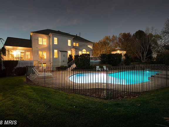Lighted In Ground Pool with Waterfall