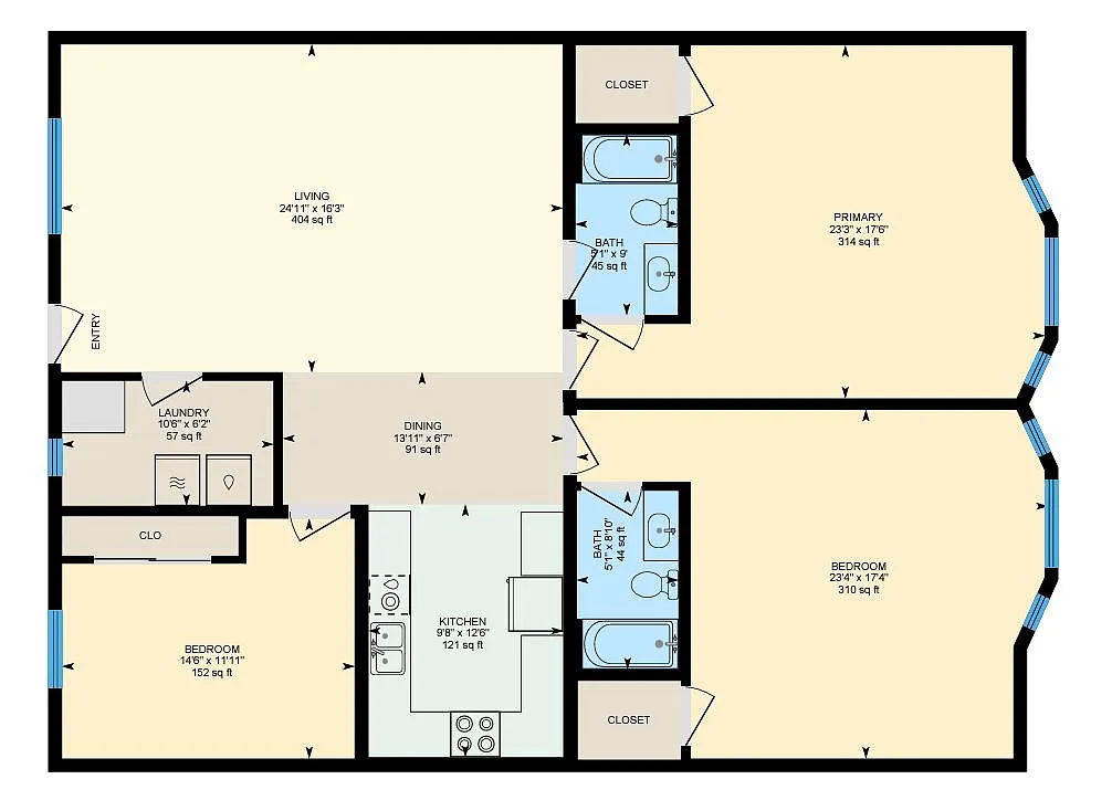 Floor plan 3674 - Persian Empire I Jumbo 3 Bed 2 Bath