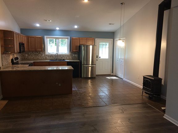 View of kitchen from living room