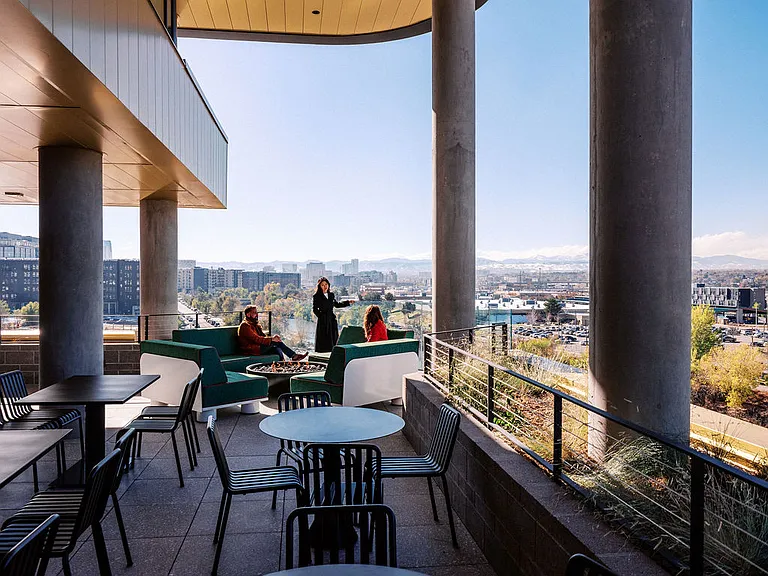 Ample amount of outdoor table seating