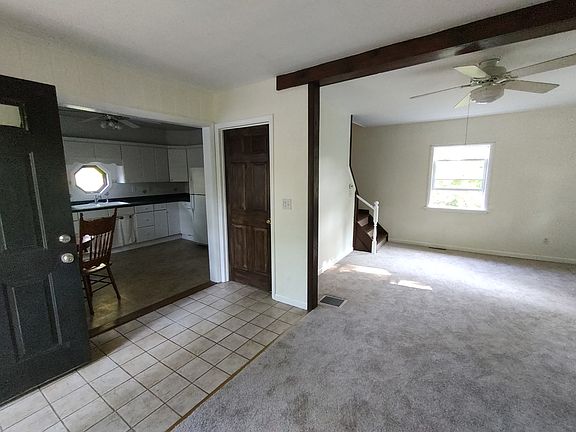 First floor entry. Brown interior door is the basement door.