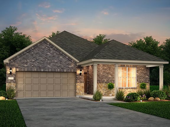 The Parker, a one-story home with 2-car garage, shown with Home Exterior 37