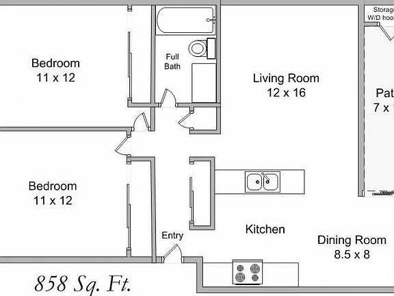 2 bedroom floorplan