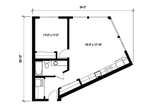 Floor plan 1X1 C20