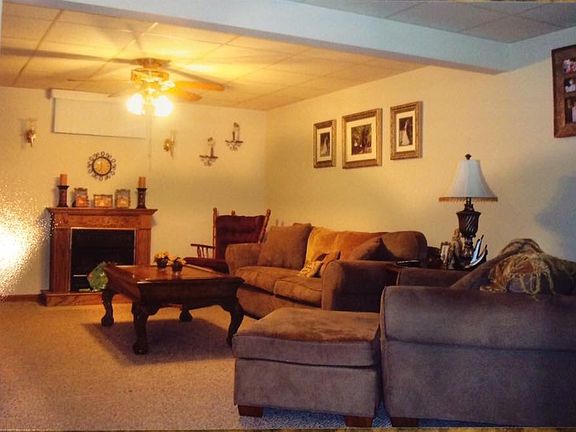 finished basement den