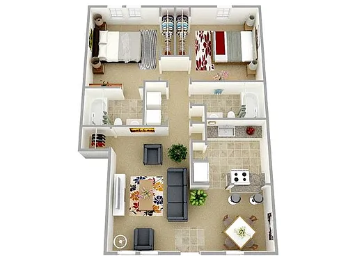 Floor plan Two Bedroom Two bathroom